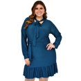thumbnail image 1 of Vestido con olán Roman Fashion Talla Extra 4306 Azul petroleo 42, 1 of 6