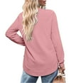 thumbnail image 3 of DondPO Womens Tunic Tops，Womens Sweatshirt Crewneck Long Sleeve Shirts High Low Tops Curved Hem Women Sweatshirts No Hood，Womens Fall Tops，Tops for Women Trendy Pink S Clearance！, 3 of 4
