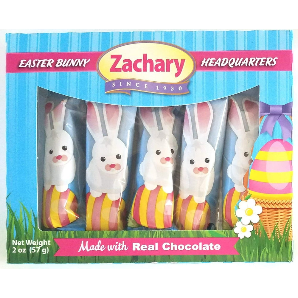 Zachary Easter Bunny Marshmallow Pack Real Chocolate, Individually Wrapped 2 oz (5 Pcs Total