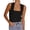 Black, variant on Summer Sleeveless Square Neck Solid Color Slim Fit Tank Tops