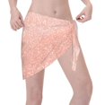 thumbnail image 3 of Disketp Rose Gold Glitter Women Swimsuit Cover Up Short Chiffon Summer Beach Sarong Bikini Wrap Skirt Bathing Suit, 3 of 7