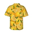 thumbnail image 3 of JUNZAN Yellow Limes Pattern Hawaiian Shirt for Men,Summer Beach Casual Short Sleeve Button Down Shirts-X-Large, 3 of 9