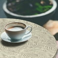 thumbnail image 2 of Ambesonne Tropical Fitted Round Tablecloth, Botanical Exotic Leaves, 56"- 60" Diameter, Pale Sepia and Cream, 2 of 5