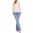 thumbnail image 2 of BLUSA VINTAGE DE CUELLO VOLANTE CON MANGA LARGA PARA MUJER, INSPIRE CHIC, TAMAÑO L, COLOR ALBARICOQUE, 2 of 6
