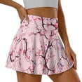 thumbnail image 3 of Xoenoiee Butterfly Cherry Blossom Print High Waisted Pleated Skorts for Women Tummy Control Tennis Skirt with 2 Pockets Quick Dry Sports Golf Skirt Plus Size, 2XL, 3 of 6