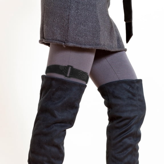 LOLIPPYY 1Set Antislip Adjustable Boot Hold Straps Black Breathable Polyester for Tall Boots