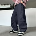 thumbnail image 3 of Men's Baggy Hop Jeans Wide Leg Skater Denim Pants Casual Loose Fit Long Trousers Streetwear, 3 of 7