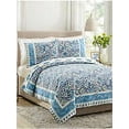 thumbnail image 6 of Dena Home Blue Bisou Floral 3-Piece Quilt Set, King, 6 of 7