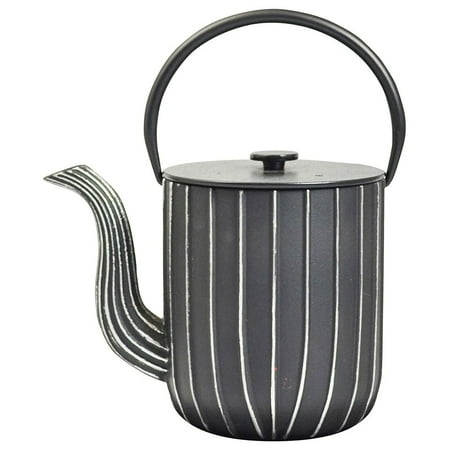 

HUPIMA Cast Iron Teapot with Stainless Steel Infuser - Black Silver