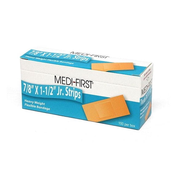 Medi-First Adhesive Bandage, Fabric, PK100, Color: Beige 66133