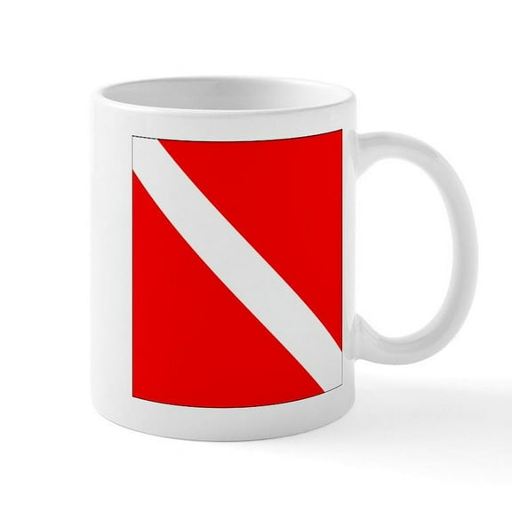 CafePress - Diver Down Mug - 11 oz Ceramic Mug - Novelty Coffee Tea Cup