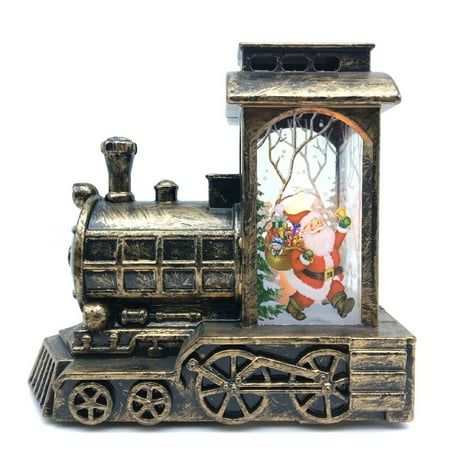 

Christmas Locomotive Candle Wind Lantern LED Glowing Night Light B