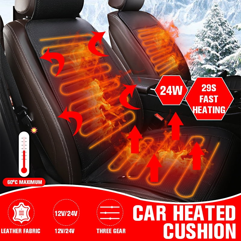 Car Seat Automatic Control Heated Pad Chair Cushion Cover Winter Warmer 12V/24V Walmart Canada