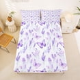 thumbnail image 5 of Erosebridal Kawaii Purple Butterflies Full Size Sheets,Rustic Lavender Blossom Bed Sheets For Girl 4-Piece, 5 of 6