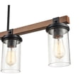 thumbnail image 4 of Millennium Lighting 4-light Metal Island Light in Matte Black/Wood Grain, 4 of 5