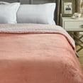 thumbnail image 4 of Deniau Flannel Reversible Sherpa Throw Blanket - Super Soft, 90" x 90", Blush, 4 of 10