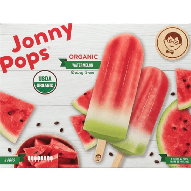 Jonny Pops Organic Watermelon Dairy Free Pops, 14.8oz (pack of 6)