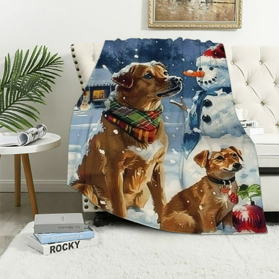 Creowell Christmas Blanket for Bed, Festive Throw Blanket for Kids and Adults - Super Soft Snowman Blanket Throw Blanket for Snow Lovers - Queen Size Blanket 40x50in