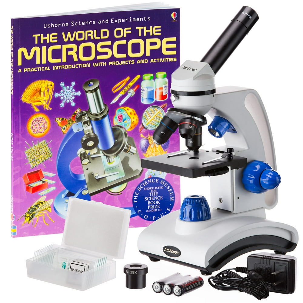Amscope 40x 1000x Dual Light Glass Lens Metal Frame Student Microscope