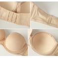 thumbnail image 6 of Exerin Women's Multiway Strapless Bra Full Figure Underwire Contour Beauty Back Plus Size Bra(Beige,40D), 6 of 6