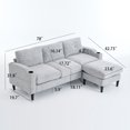 thumbnail image 5 of Convertible Combination Sofa Sofa L-Shaped Sofa with Footstools with Storage, White+Black Sofa for Living Room, Living Room/Bedroom/Office/Small Space 3-Seater Combination Sofa (Grey), 5 of 11