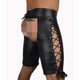 thumbnail image 3 of Lencería sexy europea y americana, pantalones cortos de cuero con entrepierna abierta y ajustados para hombres, pantalones de cuero artificial, 3 of 5