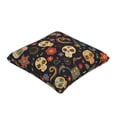 thumbnail image 3 of Multi-Size Linen Sofa Pillow Cover Invisible Zipper Open And Close Strong Use For Sofa Chair Garden Sofa Car Retro Skull Head Flower 20"X20", 3 of 8