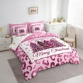 thumbnail image 3 of Manfei Christmas Tree 7-Piece Twin Bedding Sets,Black Pink Bedding Comforter Set,Animal Print Breathable Sheet Sets,Super Cozy Xmas Room Decor,Reversible, 3 of 8