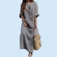 thumbnail image 2 of CIENVNSTG Long Dresses for Women Long-Sleeved V Neck Formal Wedding Guest Dress Gray 5XL, 2 of 5