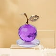 thumbnail image 4 of Walson Crystal Apple Figurine Paperweight Ornament Home Decor Collectibles Gift Purple, 4 of 9