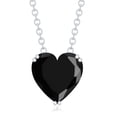 thumbnail image 3 of Rosec Jewels Natural Black Spinel Heart Necklace for Women - 2 Ct - AAA Grade August Birthstone Necklace with Chain, 925 Sterling Silver, 3 of 8