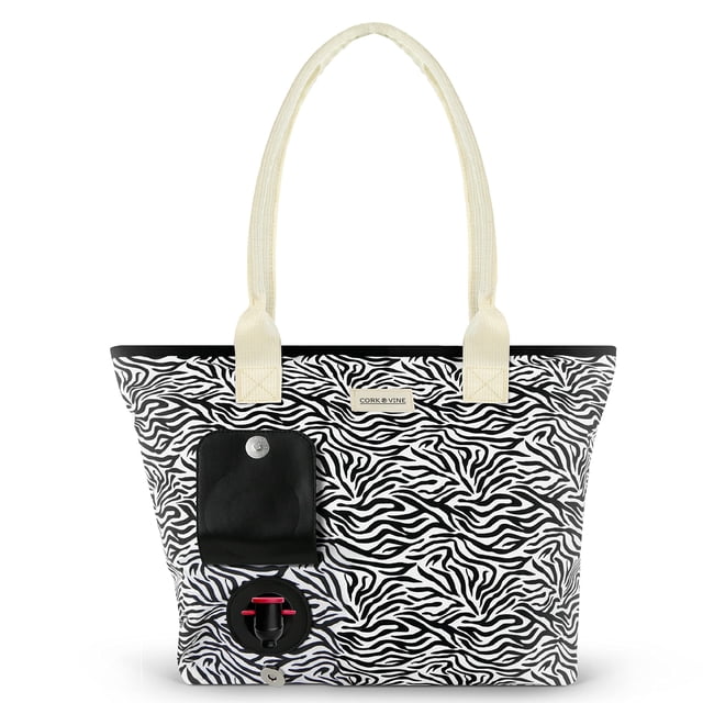 Bolsa de Playa para Vino CORK & VINE CVN2013 con 3 Bolsas de 1.5L Estampado Cebra