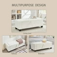 thumbnail image 5 of Aukfa 48" Storage Ottoman Bench with Safety Hinges, Upholstered Tufted Faux Leather Bench for Bedroom, Living Room & Entryway, White, 5 of 8