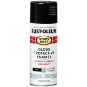 Black, Rust-Oleum Stops Rust Gloss Protective Enamel Spray Paint, 12 oz, 6 Pack