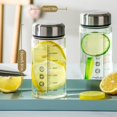 thumbnail image 2 of Coofit Juice Bottle Glass Portable Water Bottle Milk Bottle with Lid Sleeve Scale, 2 of 10