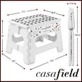 thumbnail image 3 of Casafield 9" Folding Step Stool with Handle (Set of 2) - White, Collapsible Foot Stool for Adults, 3 of 8