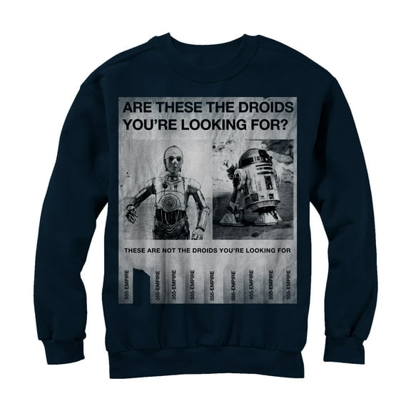 Men's Star Wars Droid Poster Sweatshirt Navy Blue X Large