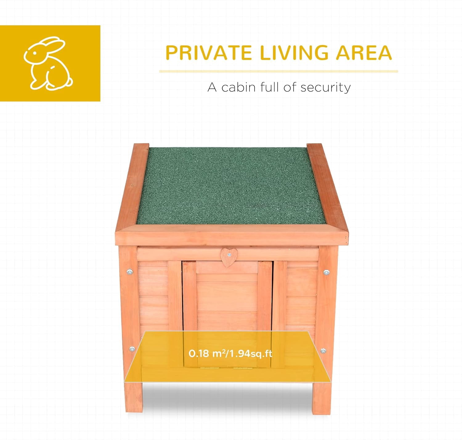 WSWJY Small Wooden Rabbit Hutch Bunny Cage Guinea Pig Cage Duck House Dog House with Openable & Waterproof Roof, Natural