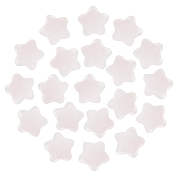 Uxcell 20 Pcs Natural Star Crystal Stone, 0.8 Inch Polished Star Gemstone Crystal Bulk, Pocket Rock Worry Stones for Women Gifts Meditation, Rose Quartz
