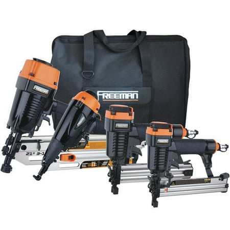 Freeman P4FRFNCB Pneumatic Framing and Finishing 4-Tool Combo (Best Finish Nailer Reviews)