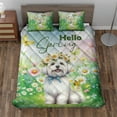 thumbnail image 2 of Maltese Hello Spring Time Flower Floral Nature Quilt Bedding Set Maltese Dog Lover Gifts Idea 1 Blanket Bed Cover 2 Pillowcases - 02031, 2 of 5