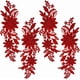 thumbnail image 1 of 2 pares de 4 apliques de flores 3D con bordado rojo, apliques de encaje vintage bordados para coser, parches florales de poliéster lisos, 1 of 9