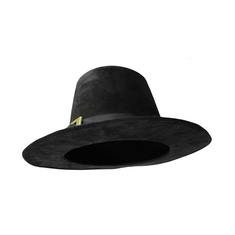 Deluxe Black Felt Buckle Leprechaun Top Hat Irish Cap Puritan Costume Accessory Deluxe Black Felt Buckle Leprechaun Top Hat Irish Cap Puritan Costume Accessory