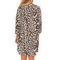 thumbnail image 3 of Nouveaux Hauts d'Été pour Femmes 2023 Manches Longues Mode Col Rond Manches 3/4 Imprimé Décontracté Sortie Blouses Hauts Grande Taille Chemise pour Femmes, 3 of 9