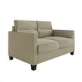 thumbnail image 3 of Castle Place Contemporary Linen Upholstered Loveseat, Dark Beige, 3 of 7