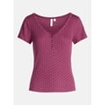 thumbnail image 6 of Joyspun Women’s Modal Blend Ribbed Henley Sleep Top, Sizes XS-3X, 6 of 6