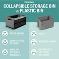 thumbnail image 4 of CleverMade Collapsible Storage Bin, No Lid, 16 Gal, Obsidian, 3 Pack, 4 of 11