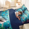 thumbnail image 4 of Feelyou Tropical Coral Shark Bedding Comforter Set for Boys Girls, Sunlight Underwater Marine Wildlife Full Bedding Set, Blue, Blue Reversible, 7-Piece, 4 of 7