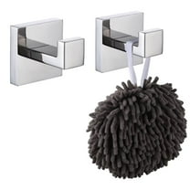 KOKOSIRI Bath Towel Hook Square Robe Hook Coat Hook Bathroom Kitchen Polished Chrome B1010CH-P2