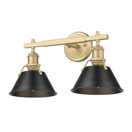 Orwell 2-Light Vanity Light in Brushed Champagne Bronze with Matte Black